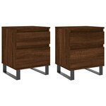 vidaXL Tables de chevet 2 Pièces chêne marron 40x35x50 cm bois ingénierie