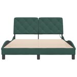vidaXL Cadre de lit avec LED sans matelas vert foncé 140x190 cm velours