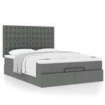 VidaXL Cadre de lit ottoman avec matelas gris foncé 140x200 cm tissu