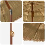 vidaXL Parasol de plage Marron Ø 160 x 196 cm Acier