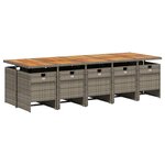 vidaXL Ensemble à manger de jardin 11Pièces avec coussins gris poly rotin