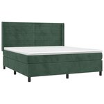 vidaXL Sommier à lattes de lit matelas et LED Vert foncé 160x200 cm