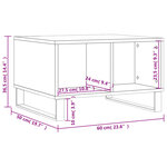 vidaXL Table basse Gris béton 60x50x36 5 cm Bois d'ingénierie