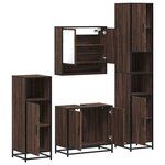 vidaXL Ensemble de meubles de salle de bain 4 Pièces chêne marron