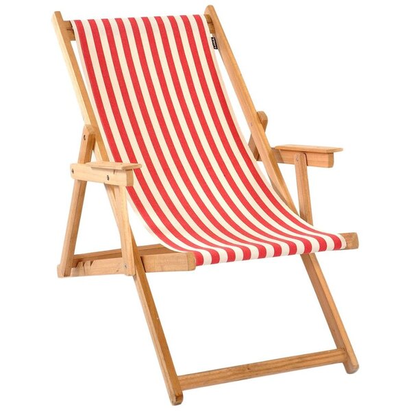 Chilienne transat bois d'eucalyptus tissu 100  coton elvas