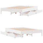 vidaXL Cadre de lit sans matelas blanc 140x190 cm bois de pin massif