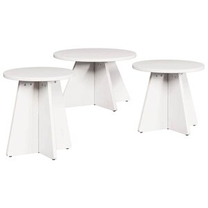 vidaXL Table basse 3 Pièces Blanc