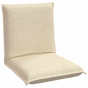 vidaXL Fauteuil de sol ajustable Crème Tissu