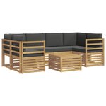 vidaXL Ensemble de canapés d'extérieur 7 pc Blanc et anthracite