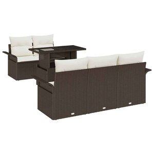 vidaXL Ensemble de canapé de jardin 6 pc Marron