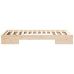 vidaXL Cadre de lit surélevé avec stockage Marron Bois massif en pin