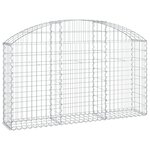 vidaXL Panier de gabions arqué 150x30x80/100 cm Fer galvanisé