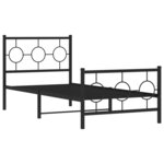 vidaXL Cadre de lit métal sans matelas avec pied de lit noir 90x200 cm