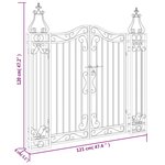 vidaXL Portail de jardin noir 121x8x120 cm fer forgé