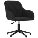 Chaise fauteuil siège pivotante de bureau informatique étude velours noir 02_0024164