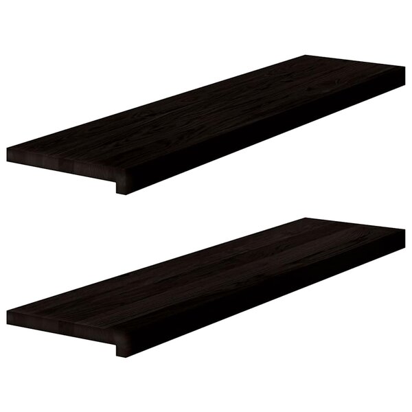 vidaXL Marches d'escalier 2 Pièces marron foncé 100x30x2 cm chêne massif
