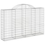 vidaXL Paniers à gabions arqués 4 Pièces 200x30x120/140 cm Fer galvanisé