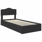 vidaXL Lit de Rangement avec tiroir Noir 70 x 190 cm Bois d'ingénierie