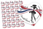 Feuille 30 timbres Coeur - Guerlain - 20g - Lettre verte