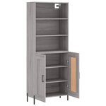 vidaXL Buffet haut Sonoma gris 69 5x34x180 cm Bois d'ingénierie