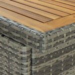 vidaXL Ensemble de bar 3 Pièces Résine tressée Gris