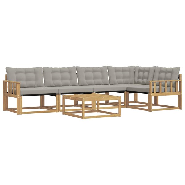 vidaXL Ensemble de canapés d'extérieur 6 pc Blanc et gris clair