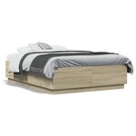 vidaXL Cadre de lit chêne sonoma 120x190 cm bois d'ingénierie