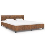 vidaXL Cadre de lit sans matelas marron similicuir daim 160x200 cm