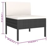 vidaXL Salon de jardin 6 Pièces avec coussins résine tressée noir