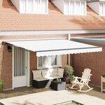 vidaXL Cadre d'auvent Blanc 400 × 300 cm Polyester avec revêtement PU
