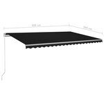 vidaXL Auvent automatique capteur de vent et LED 5x3 m Anthracite