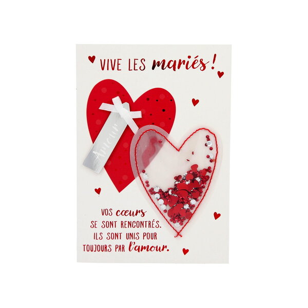 Carte de voeux paillettes - mariage - unis pour toujours par l' amour