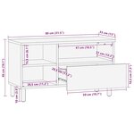vidaXL Meuble TV noir 80x33x46 cm bois d'ingénierie