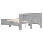 vidaXL Cadre de lit avec tête de lit et LED gris béton 140x190 cm