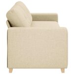 vidaXL Sofa 3 places avec coussin Crème tissu