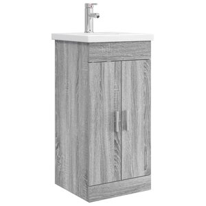 vidaXL Meuble de salle de bain avec évier Sonoma gris