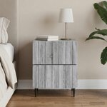 vidaXL Cabinet de chevet avec tiroir Sonoma gris 43 x 34 5 x 49 5 cm