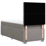 vidaXL Sommier à lattes de lit avec matelas Taupe 100x200 cm Tissu