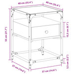 vidaXL Table de chevet chêne marron 40x40x55 cm bois d’ingénierie