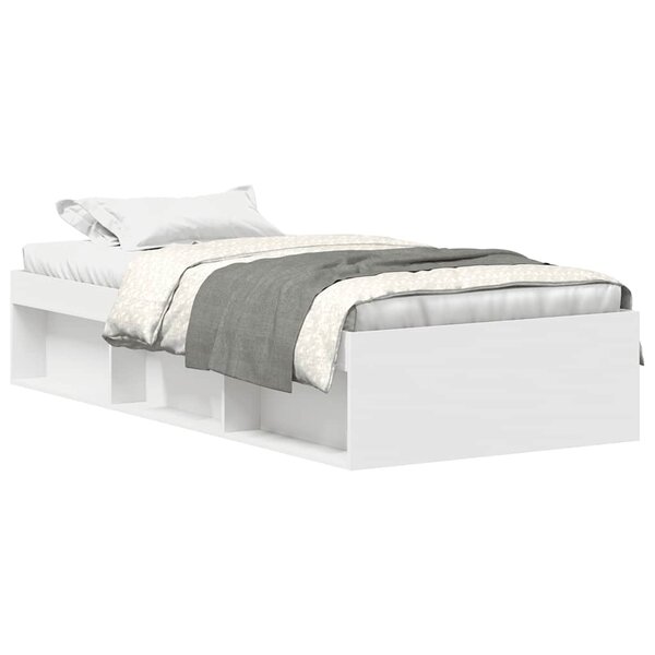 vidaXL Cadre de lit sans matelas blanc 75x190 cm