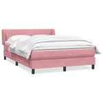 vidaXL Sommier à lattes de lit avec matelas rose 160x210 cm velours