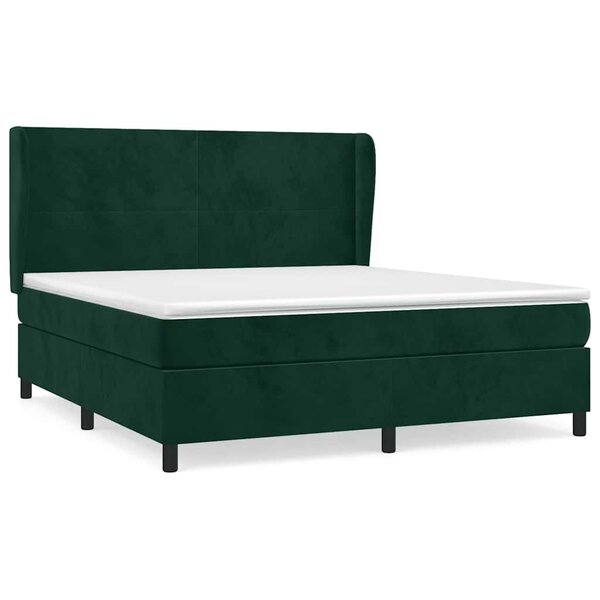 vidaXL Sommier à lattes de lit et matelas Vert foncé 160x200cm Velours