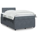 vidaXL Sommier à lattes de lit et matelas Gris foncé 120x200cm Velours
