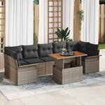 vidaXL Ensemble de canapé de jardin 8 Pièces Gris 100 x 55 x 73 cm