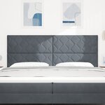 vidaXL Tête de lit LED style blocs de diamant  gris foncé  200 cm  en velours.