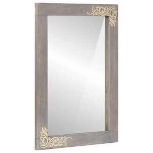 vidaXL Miroir de salle de bain Gris et Argent 50 x 70 x 3 cm