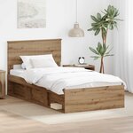 vidaXL Cadre de lit Chêne artisan 100 x 200 cm Pin massif