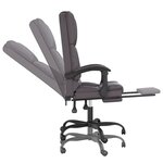 vidaXL Fauteuil de massage inclinable de bureau Gris Similicuir