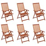 vidaXL Chaises pliables de jardin lot de 6 Bois d'acacia solide