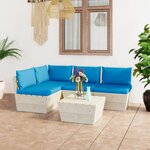 vidaXL Salon de jardin palette 5 Pièces avec coussins bois d'épicéa
